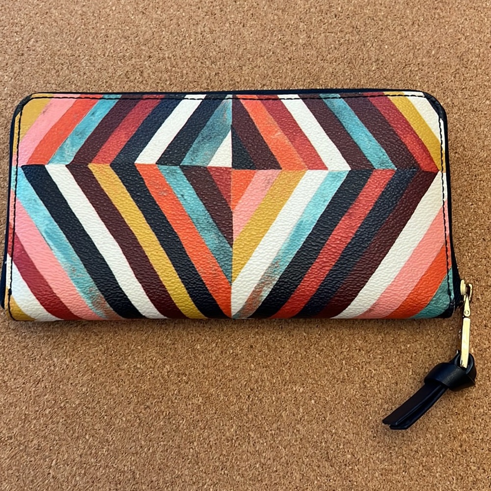Tory Burch Wallet Colorful Geometric Pattern Accessories Clutch Designer - Picture 8 of 9
